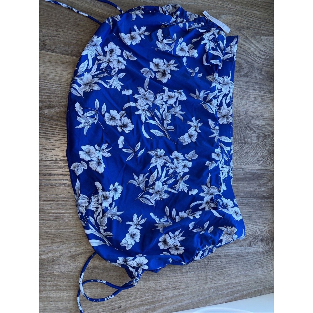 Cacique swim women blue white black floral swim skirt swimsuit bottom 26 New - Picture 8 of 9